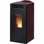 BLAZE Pelletofen ANNA, 6,33 kw, WiFi-fähig – schwarz/bordeauxrot