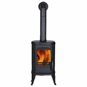 GLOBEFIRE Gussofen Sirius, Gusseisen, 6 kW – schwarz